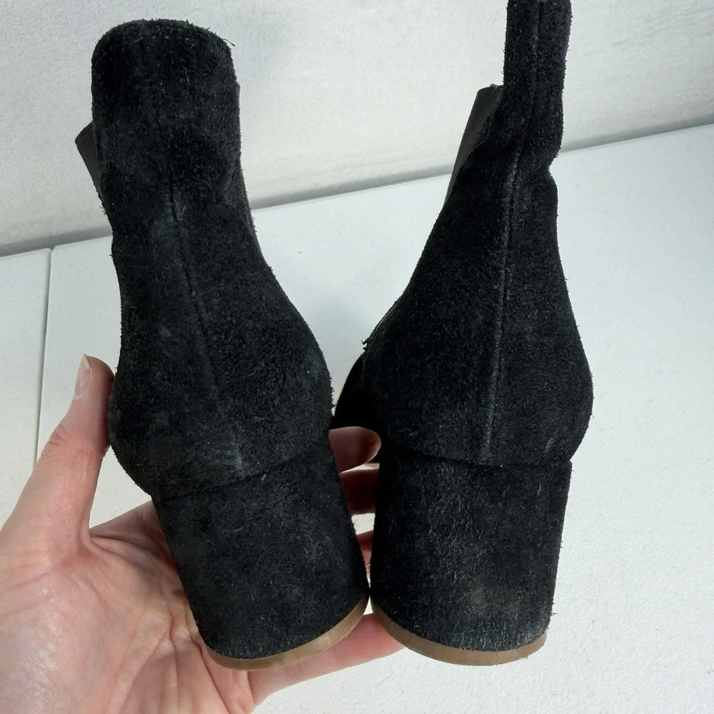 MADEWELL Size‎ 10 The Walker Chelsea Ankle Heel Boots In Suede Black G8044